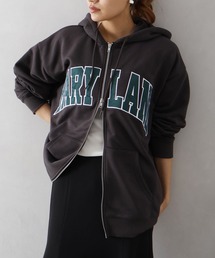 貼付ロゴダブルZIPパーカー