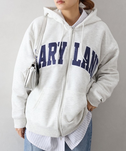 SpRay（スプレイ）の「貼付ロゴダブルＺＩＰパーカー（パーカー・レディース・オートミール/スミクロ/ネイビー/ボルドー/グレー・FREE）」の18枚目の写真