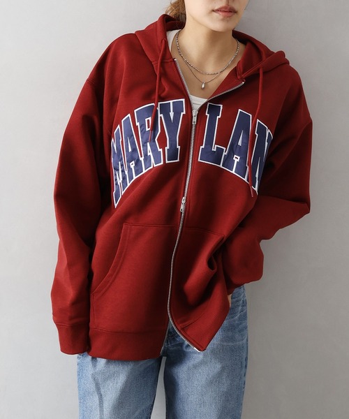 SpRay（スプレイ）の「貼付ロゴダブルＺＩＰパーカー（パーカー・レディース・オートミール/スミクロ/ネイビー/ボルドー/グレー・FREE）」の21枚目の写真