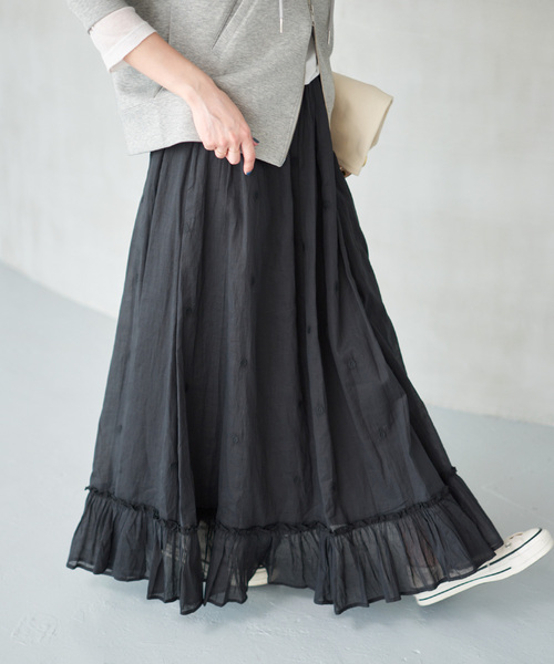 Spick & Span（スピックアンドスパン）の「《一部店舗+WEB限定》ドットエンブロイダリースカート（スカート・レディース・ブラック/ホワイト系その他・38/36）」の8枚目の写真