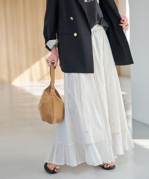 Spick & Span（スピックアンドスパン）の「《一部店舗+WEB限定》ドットエンブロイダリースカート（スカート・レディース・ブラック/ホワイト系その他・38/36）」の15枚目の写真