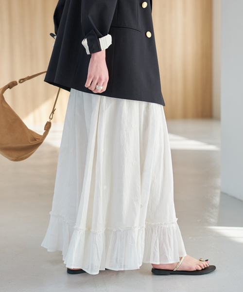 Spick & Span（スピックアンドスパン）の「《一部店舗+WEB限定》ドットエンブロイダリースカート（スカート・レディース・ブラック/ホワイト系その他・38/36）」の16枚目の写真