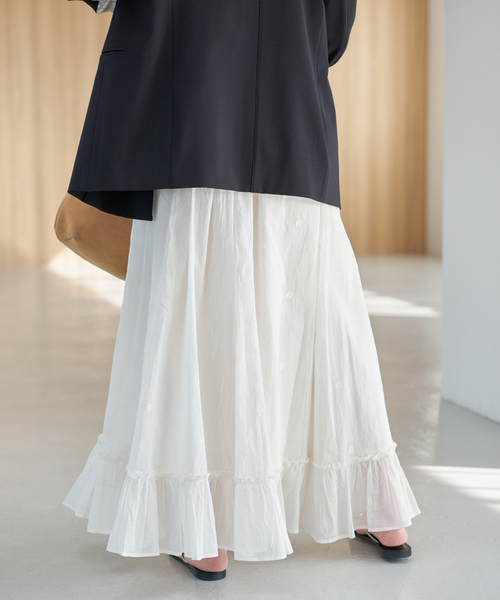 Spick & Span（スピックアンドスパン）の「《一部店舗+WEB限定》ドットエンブロイダリースカート（スカート・レディース・ブラック/ホワイト系その他・38/36）」の17枚目の写真