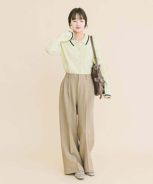 ITEMS URBANRESEARCH（アイテムズ アーバンリサーチ）の「配色ポロニット（ニット/セーター・レディース・ネイビー/グレー/グリーン・FREE）」の10枚目の写真