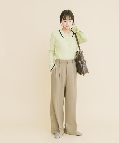 ITEMS URBANRESEARCH（アイテムズ アーバンリサーチ）の「配色ポロニット（ニット/セーター・レディース・ネイビー/グレー/グリーン・FREE）」の11枚目の写真