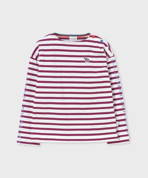 Paul Smith JUNIOR（ポールスミスジュニア）の「ジュニア スリーブロゴ Tシャツ / 893209 4161210（Tシャツ/カットソー・キッズ・ブルー/マジェンタ・100cm/110cm/120cm/130cm/140cm）」の2枚目の写真
