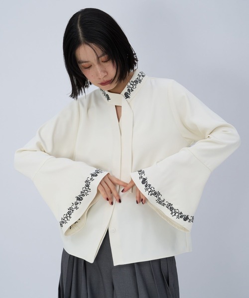 HARE(ハレ)の「タイツキシシュウブラウス(HARE)(シャツ/ブラウス・レディース・ホワイト/ブラック/グレー・FREE)」の20枚目の写真