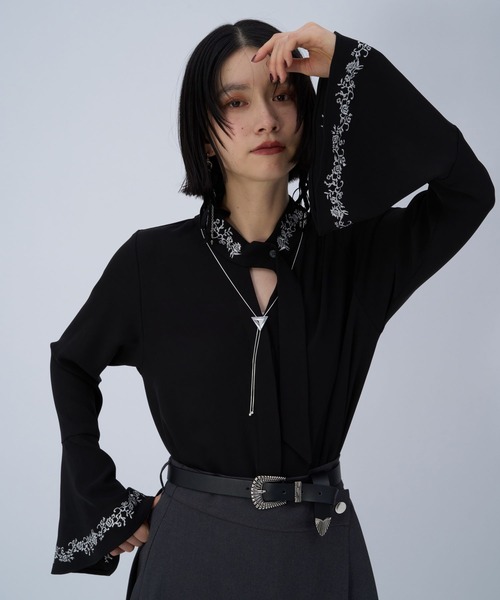 HARE(ハレ)の「タイツキシシュウブラウス(HARE)(シャツ/ブラウス・レディース・ホワイト/ブラック/グレー・FREE)」の22枚目の写真