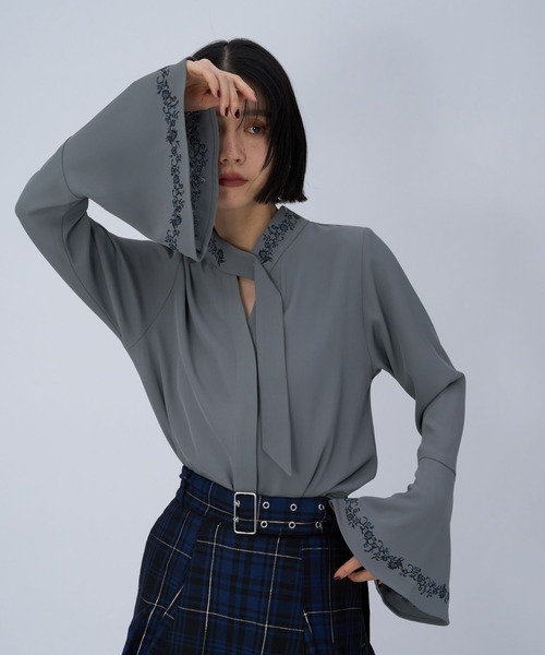 HARE(ハレ)の「タイツキシシュウブラウス(HARE)(シャツ/ブラウス・レディース・ホワイト/ブラック/グレー・FREE)」の19枚目の写真