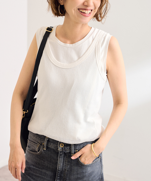 FRAMeWORK（フレームワーク）の「≪追加≫メッシュタンクトップ（タンクトップ・レディース・ホワイト/アイボリー・FREE）」の20枚目の写真