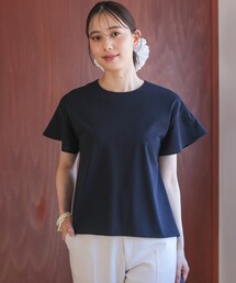 【WEB限定】プレーティング天竺フリルスリーブ Tシャツ