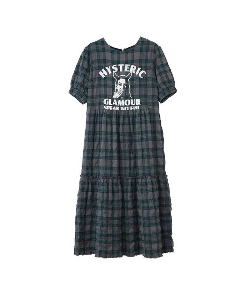 HYSTERIC GLAMOUR（ヒステリックグラマー）の「SPEAK NO EVIL チェックティアードワンピース（ワンピース・レディース・レッド系その他/グリーン系その他・FREE）」の2枚目の写真