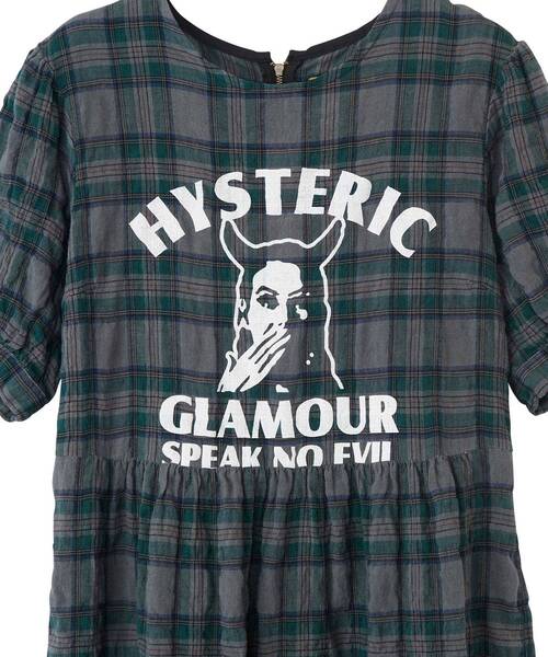 HYSTERIC GLAMOUR（ヒステリックグラマー）の「SPEAK NO EVIL チェックティアードワンピース（ワンピース・レディース・レッド系その他/グリーン系その他・FREE）」の6枚目の写真