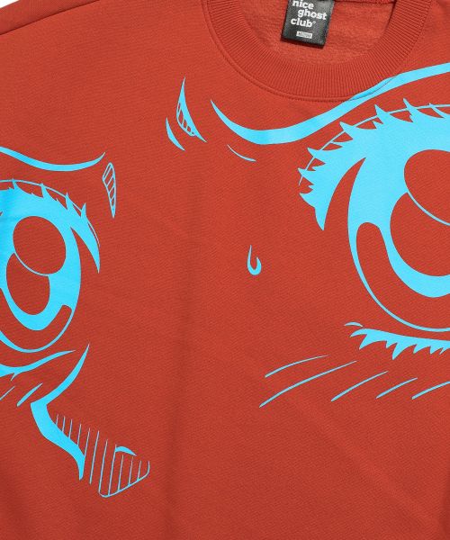 NICE GHOST CLUB(ナイスゴーストクラブ)の「EYE DRAWING SWEATSHIRTS_BRICK(NG2DFUM457A)(スウェット・レディース・その他・M/S/L)」の4枚目の写真
