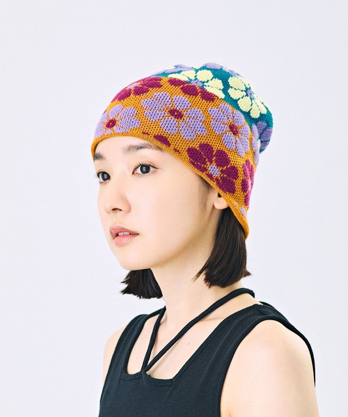 momentel 花柄デザイン ニットビーニー FLOWERS3（ニットキャップ/ビーニー）｜CA4LA（カシラ）のファッション