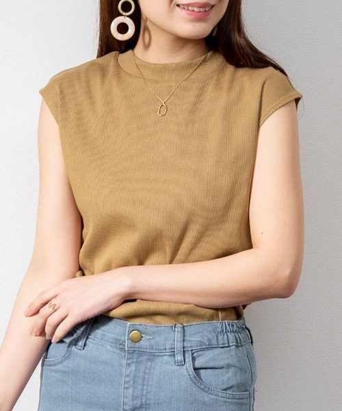 aity(アイティ)の「M-5L バックボタン フレンチスリーブリブカットソー 夏服(Tシャツ/カットソー・レディース・ブラック/ベージュ/オフホワイト・4L~5L/LL~3L/M~L)」の19枚目の写真