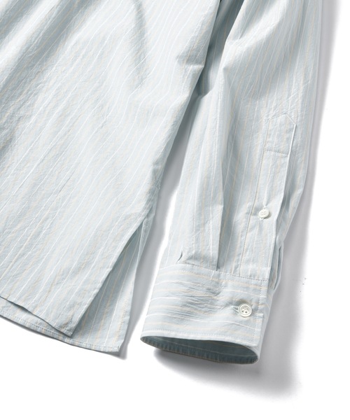 Sandinista(サンディニスタ)の「Gentle Resort Oversized Stripe Shirt / リゾートオーバーサイズストライプシャツ(シャツ/ブラウス・メンズ・グリーン/ブルー・MEDIUM/LARGE)」の6枚目の写真