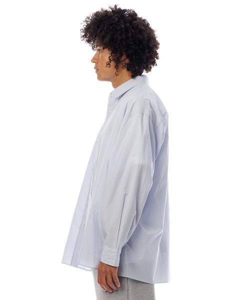 Sandinista(サンディニスタ)の「Gentle Resort Oversized Stripe Shirt / リゾートオーバーサイズストライプシャツ(シャツ/ブラウス・メンズ・グリーン/ブルー・MEDIUM/LARGE)」の8枚目の写真