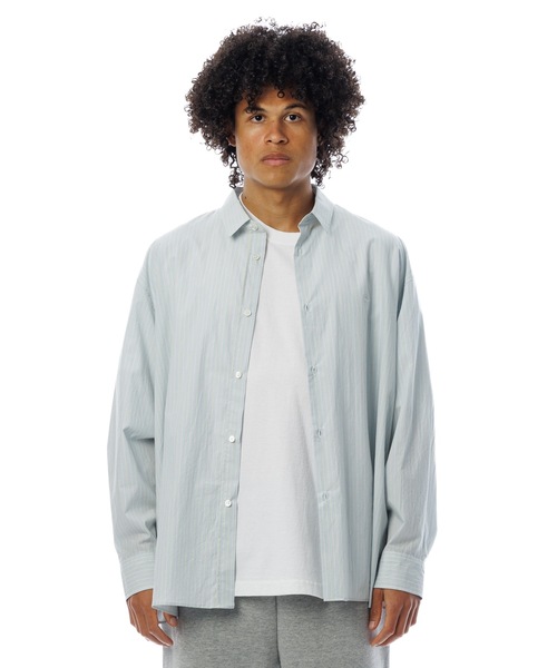 Sandinista(サンディニスタ)の「Gentle Resort Oversized Stripe Shirt / リゾートオーバーサイズストライプシャツ(シャツ/ブラウス・メンズ・グリーン/ブルー・MEDIUM/LARGE)」の11枚目の写真