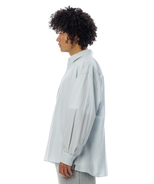 Sandinista(サンディニスタ)の「Gentle Resort Oversized Stripe Shirt / リゾートオーバーサイズストライプシャツ(シャツ/ブラウス・メンズ・グリーン/ブルー・MEDIUM/LARGE)」の12枚目の写真