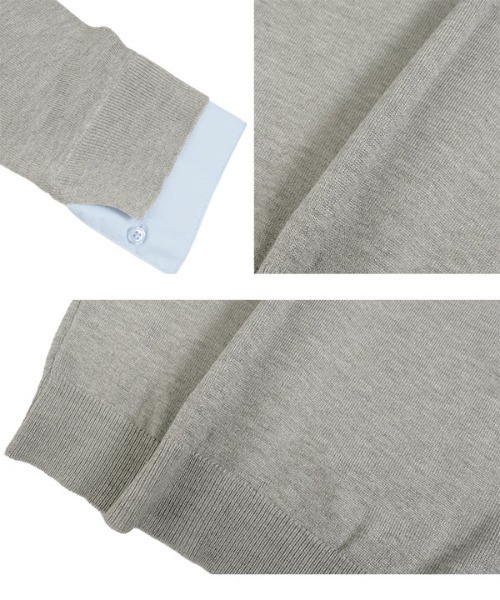 KOBE LETTUCE（コウベレタス）の「シャツレイヤード風ニットカーディガン（カーディガン/ボレロ・レディース・ネイビー/グレー/ピンク・M）」の10枚目の写真