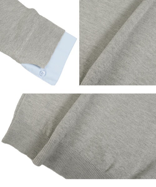 KOBE LETTUCE（コウベレタス）の「シャツレイヤード風ニットカーディガン（カーディガン/ボレロ・レディース・ネイビー/グレー/ピンク・M）」の11枚目の写真