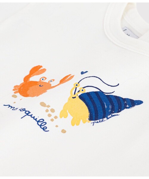 PETIT BATEAU（プチバトー）の「コットンプリント半袖Tシャツ（Tシャツ/カットソー・キッズ・レッド/カーキ/オフホワイト・12MONTH/18MONTH/24MONTH/36MONTH）」の7枚目の写真