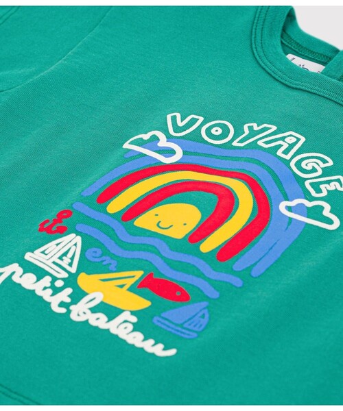 PETIT BATEAU（プチバトー）の「コットンプリント半袖Tシャツ（Tシャツ/カットソー・キッズ・レッド/カーキ/オフホワイト・12MONTH/18MONTH/24MONTH/36MONTH）」の9枚目の写真