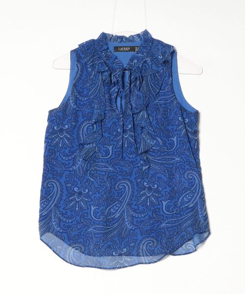 RALPH LAUREN ラルフローレン　ペイズリー　フリル　ブラウス ペイズリー フリルトリム ジョーゼット ブラウス（シャツ/ブラウス