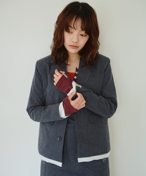 common gull products.（コモンガルプロダクツ）の「春の片耳にジャケット（テーラードジャケット・レディース・サックスブルー/グレー/ライトグレー・SMALL/MEDIUM/LARGE）」の3枚目の写真