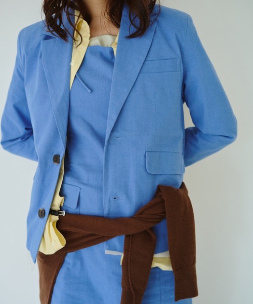 common gull products.（コモンガルプロダクツ）の「春の片耳にジャケット（テーラードジャケット・レディース・サックスブルー/グレー/ライトグレー・SMALL/MEDIUM/LARGE）」の10枚目の写真