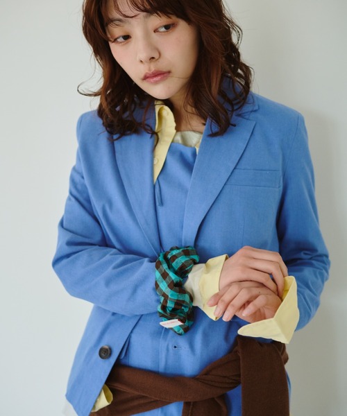 common gull products.（コモンガルプロダクツ）の「春の片耳にジャケット（テーラードジャケット・レディース・サックスブルー/グレー/ライトグレー・SMALL/MEDIUM/LARGE）」の12枚目の写真