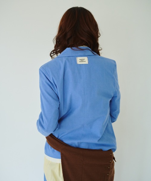 common gull products.（コモンガルプロダクツ）の「春の片耳にジャケット（テーラードジャケット・レディース・サックスブルー/グレー/ライトグレー・SMALL/MEDIUM/LARGE）」の18枚目の写真