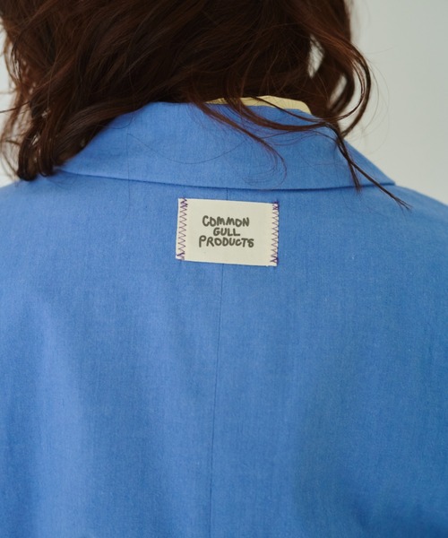 common gull products.（コモンガルプロダクツ）の「春の片耳にジャケット（テーラードジャケット・レディース・サックスブルー/グレー/ライトグレー・SMALL/MEDIUM/LARGE）」の17枚目の写真