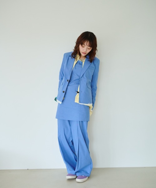 common gull products.（コモンガルプロダクツ）の「春の片耳にジャケット（テーラードジャケット・レディース・サックスブルー/グレー/ライトグレー・SMALL/MEDIUM/LARGE）」の20枚目の写真