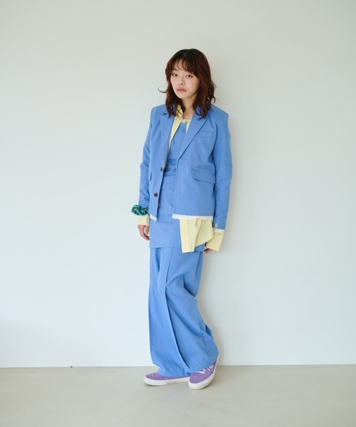 common gull products.（コモンガルプロダクツ）の「春の片耳にジャケット（テーラードジャケット・レディース・サックスブルー/グレー/ライトグレー・SMALL/MEDIUM/LARGE）」の21枚目の写真