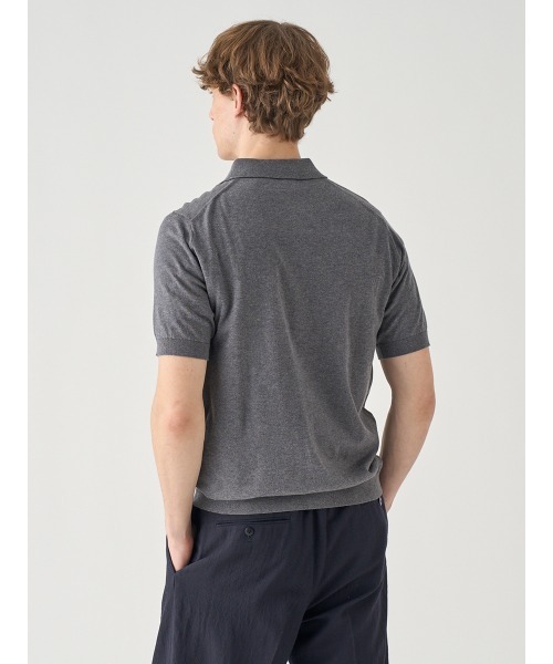 JOHN SMEDLEY(ジョンスメドレー)の「半袖コットンニットポロシャツ(ポロシャツ・メンズ・チャコールグレー・XX-LARGE/S/M/L/XL)」の8枚目の写真