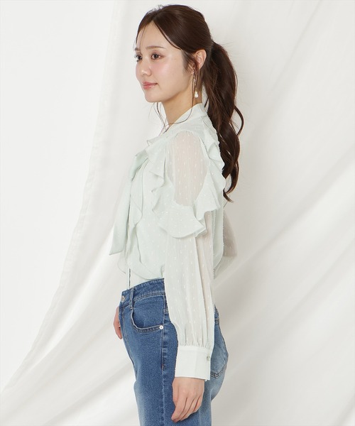 WILLSELECTION（ウィルセレクション）の「ドビードットフリルブラウス（シャツ/ブラウス・レディース・オフホワイト/ブラック/ミント・FREE）」の19枚目の写真