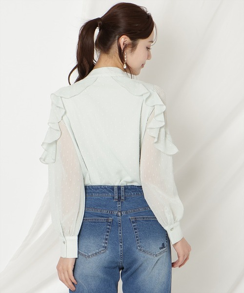 WILLSELECTION（ウィルセレクション）の「ドビードットフリルブラウス（シャツ/ブラウス・レディース・オフホワイト/ブラック/ミント・FREE）」の20枚目の写真