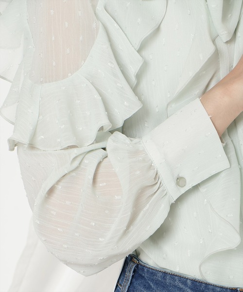 WILLSELECTION（ウィルセレクション）の「ドビードットフリルブラウス（シャツ/ブラウス・レディース・オフホワイト/ブラック/ミント・FREE）」の22枚目の写真