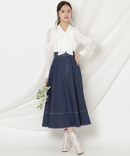 WILLSELECTION（ウィルセレクション）の「ドビードットフリルブラウス（シャツ/ブラウス・レディース・オフホワイト/ブラック/ミント・FREE）」の13枚目の写真