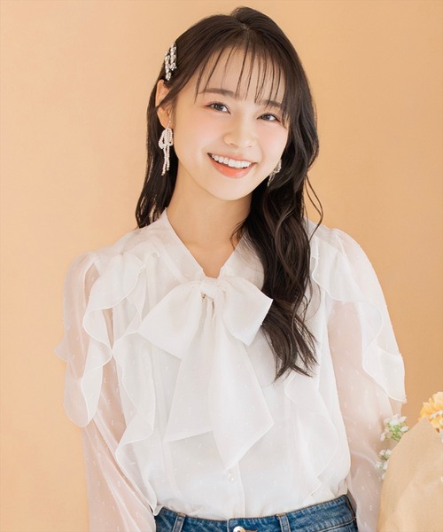 WILLSELECTION（ウィルセレクション）の「ドビードットフリルブラウス（シャツ/ブラウス・レディース・オフホワイト/ブラック/ミント・FREE）」の17枚目の写真