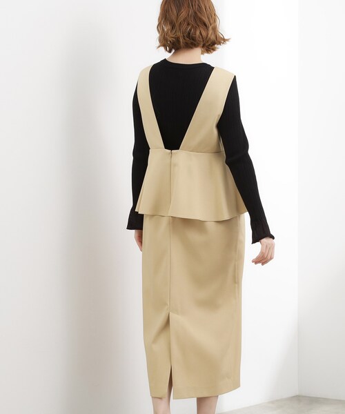 grove(グローブ)の「【体型カバー】ペプラムドッキングジャンドレ(ワンピース・レディース・ライトグレー/ブラック/イエロー・03/02/01/05/04)」の9枚目の写真