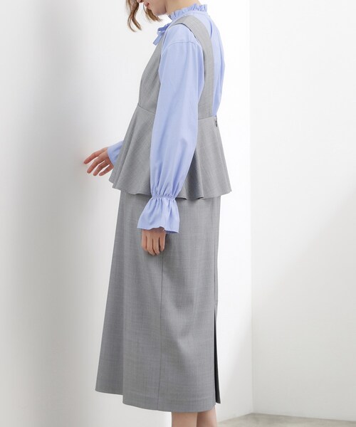 grove(グローブ)の「【体型カバー】ペプラムドッキングジャンドレ(ワンピース・レディース・ライトグレー/ブラック/イエロー・03/02/01/05/04)」の16枚目の写真