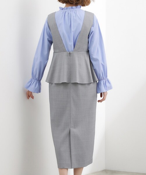 grove(グローブ)の「【体型カバー】ペプラムドッキングジャンドレ(ワンピース・レディース・ライトグレー/ブラック/イエロー・03/02/01/05/04)」の17枚目の写真