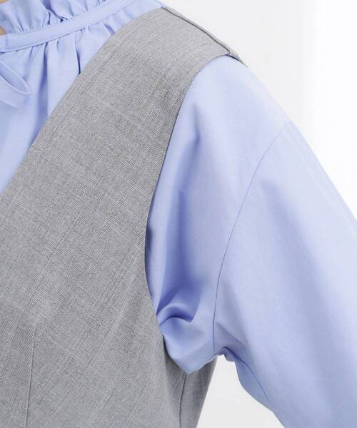 grove(グローブ)の「【体型カバー】ペプラムドッキングジャンドレ(ワンピース・レディース・ライトグレー/ブラック/イエロー・03/02/01/05/04)」の19枚目の写真