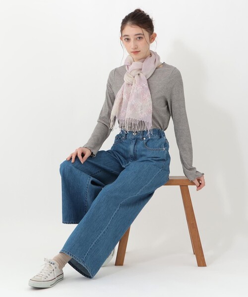 Afternoon Tea(アフタヌーンティー)の「インド刺繍ストール(ストール/ショール・レディース・ブルー/パープル・ONE SIZE)」の3枚目の写真