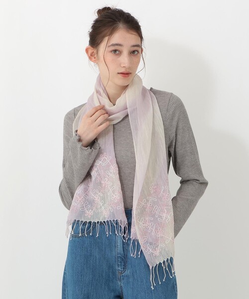 Afternoon Tea(アフタヌーンティー)の「インド刺繍ストール(ストール/ショール・レディース・ブルー/パープル・ONE SIZE)」の4枚目の写真