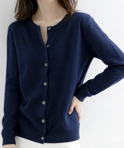 ONEP STAR（ワンピスター）の「ベーシックカーディガン（カーディガン/ボレロ・レディース・ライトグレー/ブラック/ベージュ/ネイビー/オフホワイト/ブルー/ダークグレー/ミント/ワインレッド/キャメル/グレイッシュベージュ・FREE）」の8枚目の写真