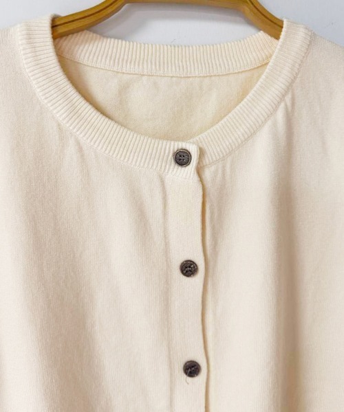 ONEP STAR（ワンピスター）の「ベーシックカーディガン（カーディガン/ボレロ・レディース・ライトグレー/ブラック/ベージュ/ネイビー/オフホワイト/ブルー/ダークグレー/ミント/ワインレッド/キャメル/グレイッシュベージュ・FREE）」の18枚目の写真